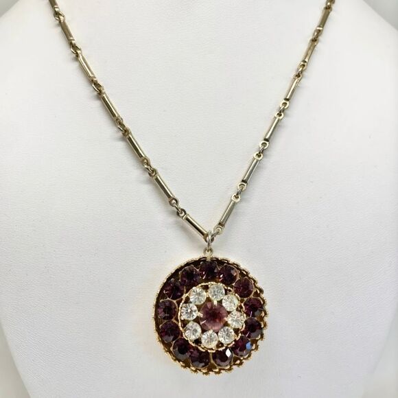 RARE 1960 VINTAGE ESTATE SIGNED CORO PEGASUS RHINESTONE 15" NECKLACE - Picture 5 of 6